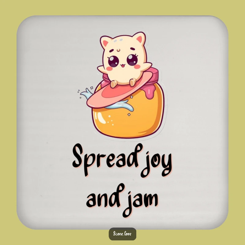 Funny Scone Surfing Jam Coaster - Protect Surfaces