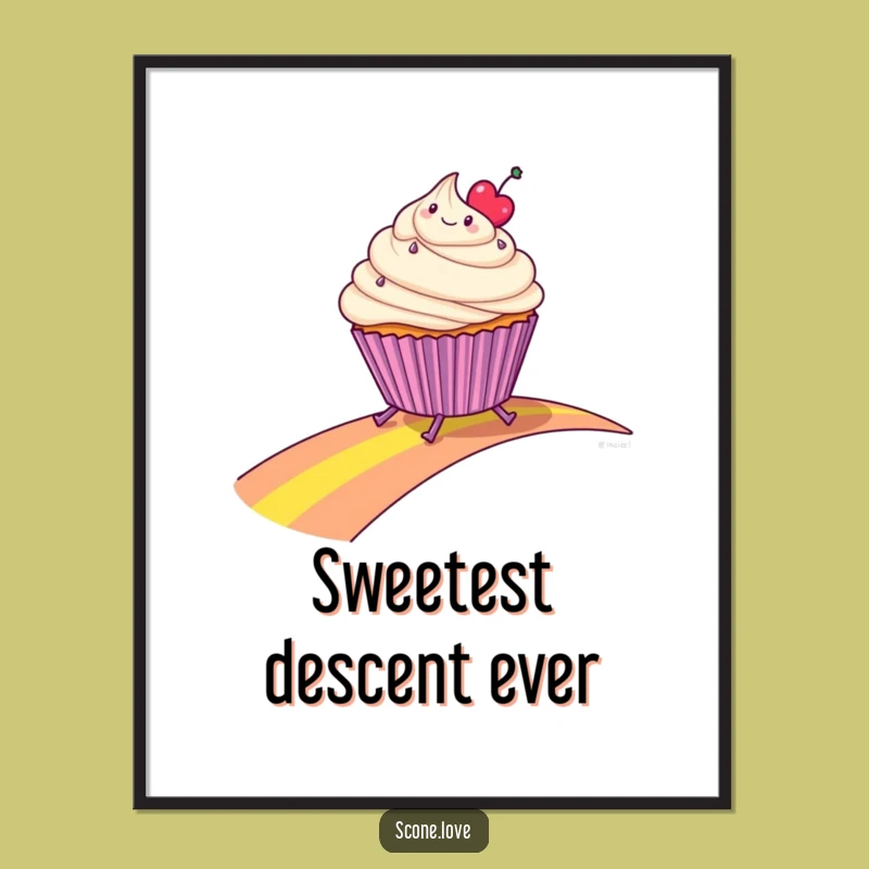 Funny Cupcake Rainbow Slide Poster - Vibrant & Hilarious Wall Art Gift