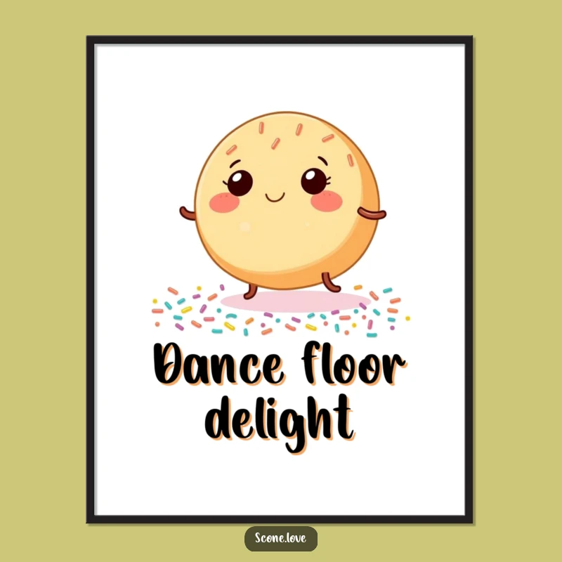 Funny Dancing Donut Poster Whimsical Wall Art For A Cheerful Space