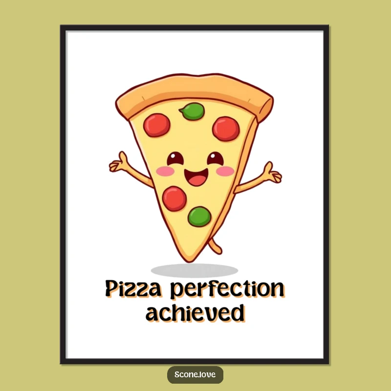 Funny Pizza Dance Poster - Vibrant & Hilarious Wall Art for Food Lovers