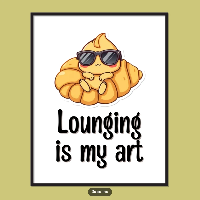 Funny Scone Lounger Poster: Bring Relaxed Bakery Vibes to Your Space