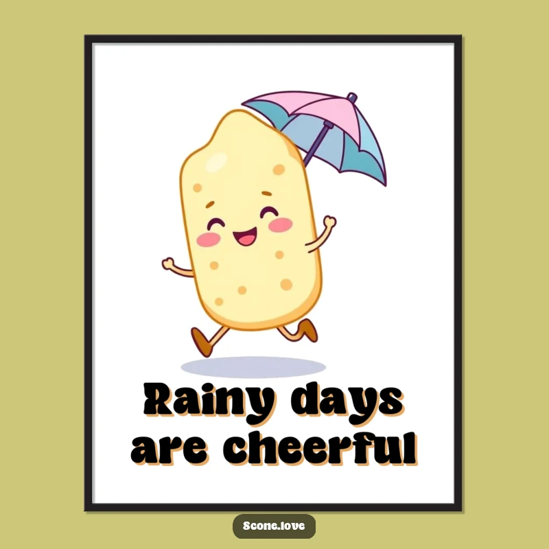 Funny Scone Skipping Poster - Whimsical Wall Art