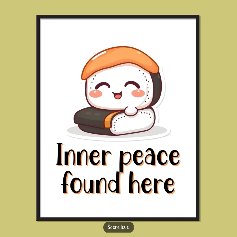 Funny Sushi Poster: Happy Rolling Art for Your Walls