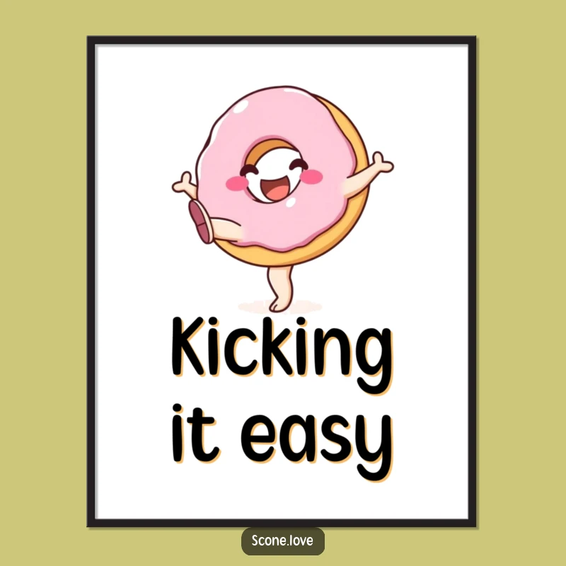 Funny Donut Kicking Poster: Vibrant Legs Art, Awesome Funny Gift!