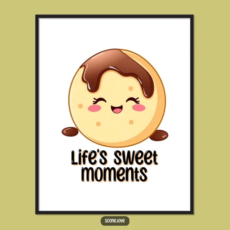 Funny Donut Wink Chocolate Drizzle Poster - Quirky Wall Art for Kitchens