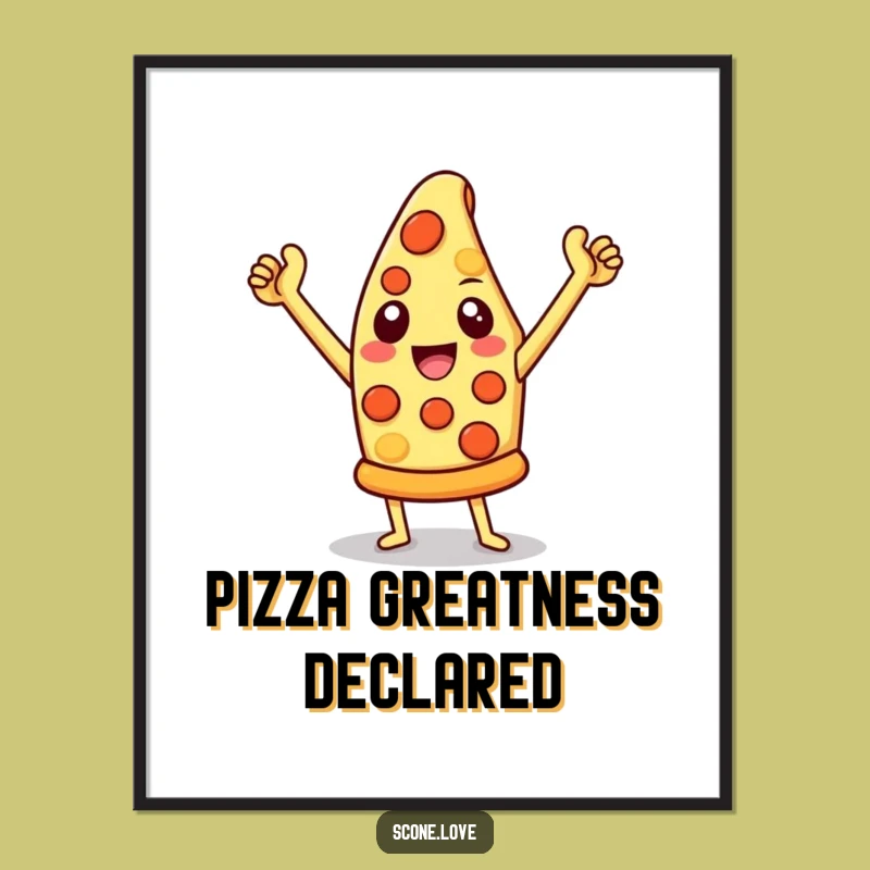 Funny Pizza Poster: Triumphant Slice Art for Your Walls