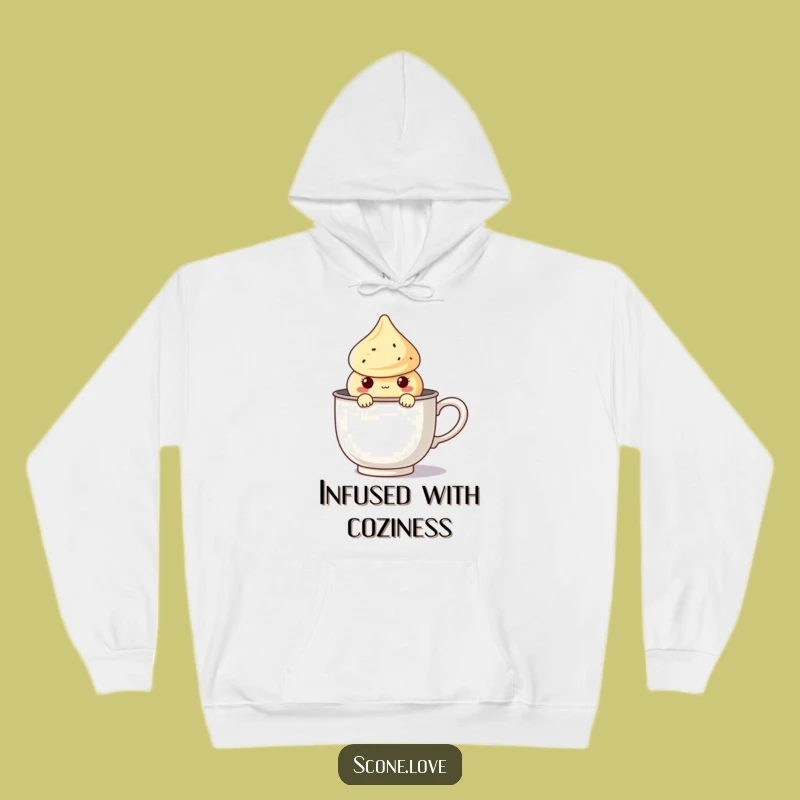 Cozy Funny Kawaii Scone Tea Hoodie - Warm & Hilarious Pastry Lover Gift