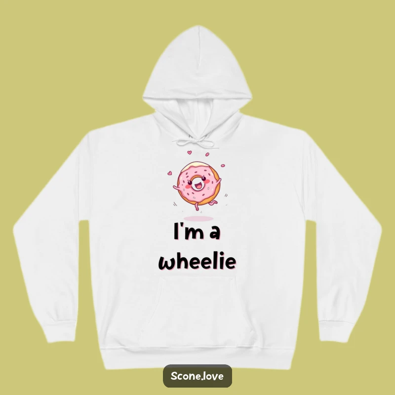 Funny Cozy Hoodie: Donut Cartwheeling, Frosting Fun Comfort Gift