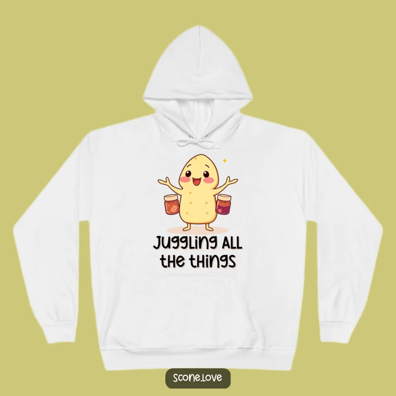 Funny Scone Jam Juggling Hoodie - Cozy Baking Trick Sweatshirt, Perfect Funny Gift