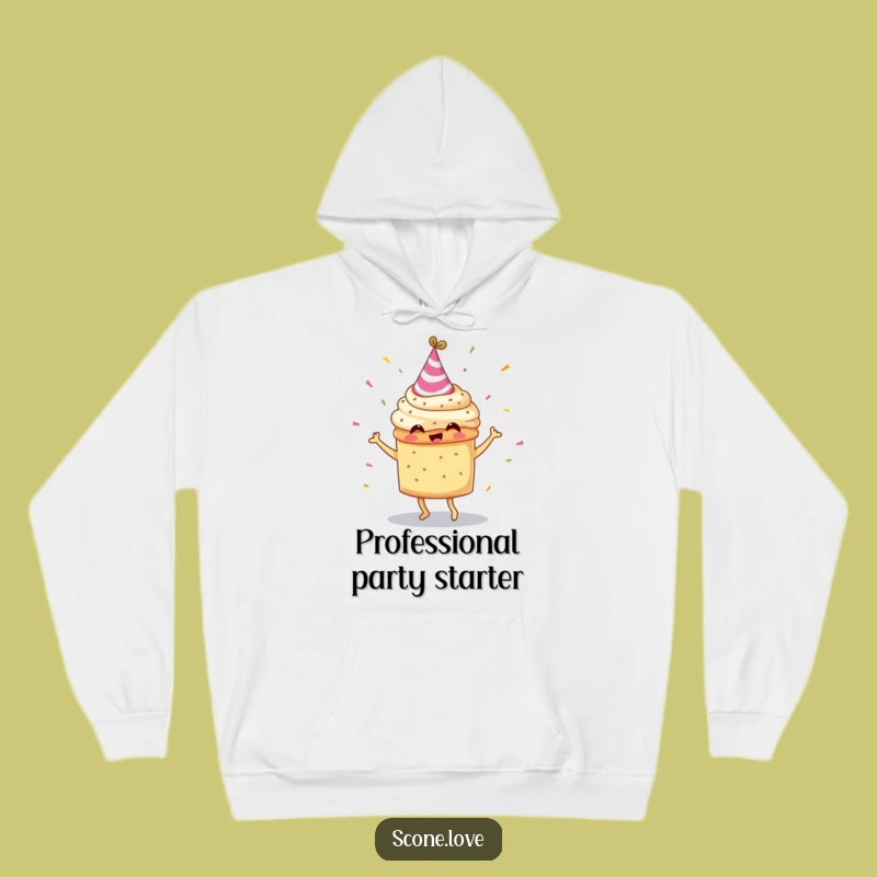 Funny Scone Party Hat Dancing Hoodie: Cozy Hilarious Celebration Wear