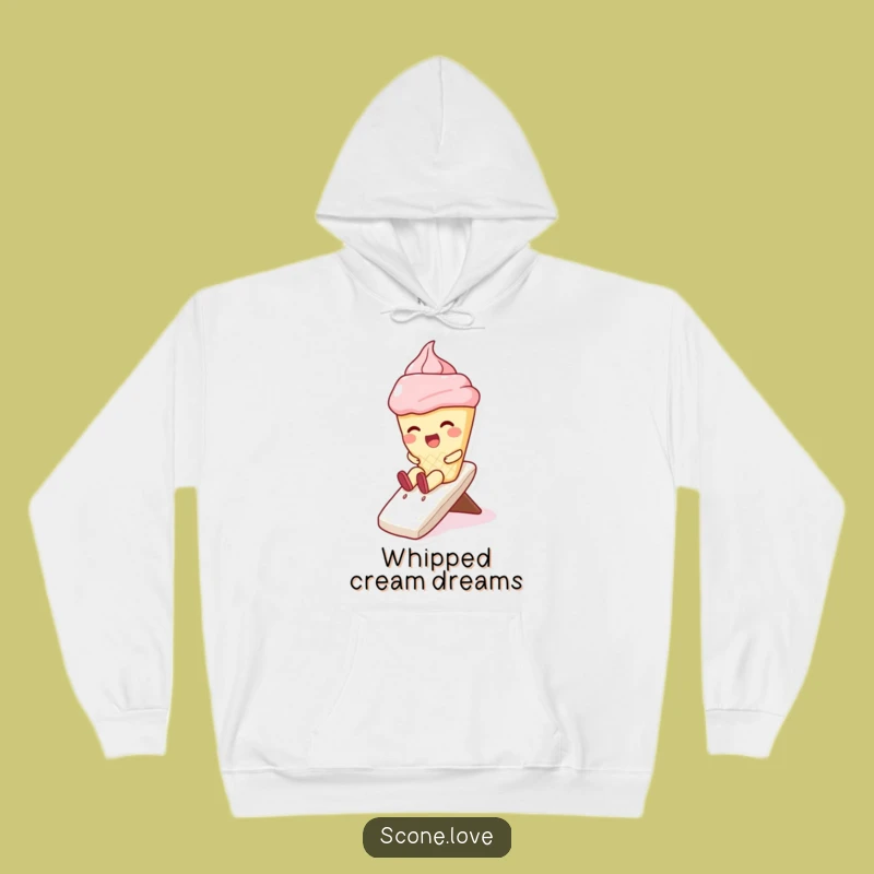 Cozy Funny Scone Whipped Cream Slide Hoodie: Warm Giggles Funny Gift
