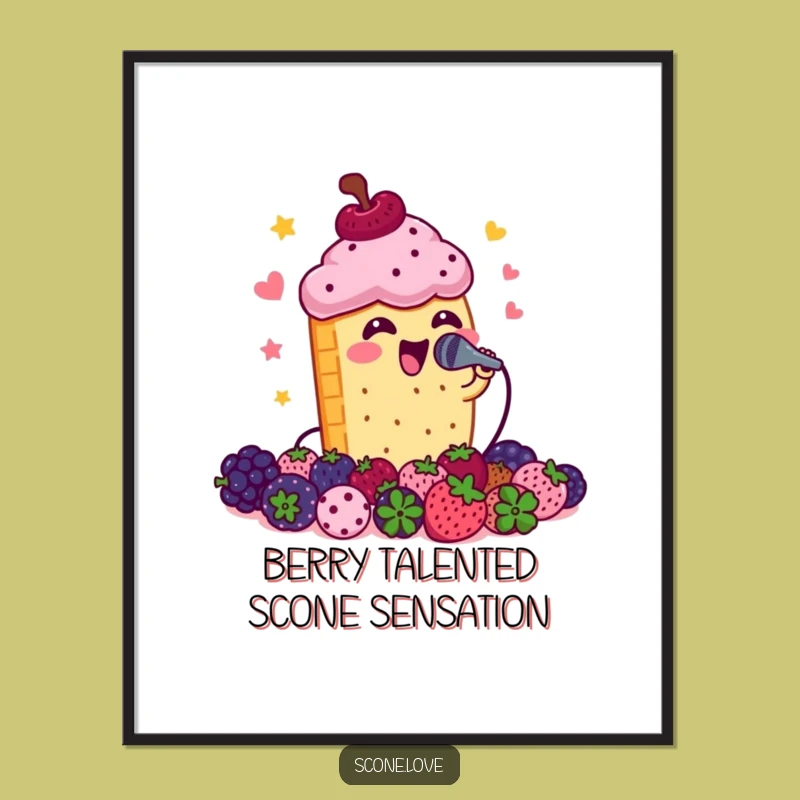 Funny Free Printable Wall Art: Singing Scone - Hilarious Downloadable Decor Gift