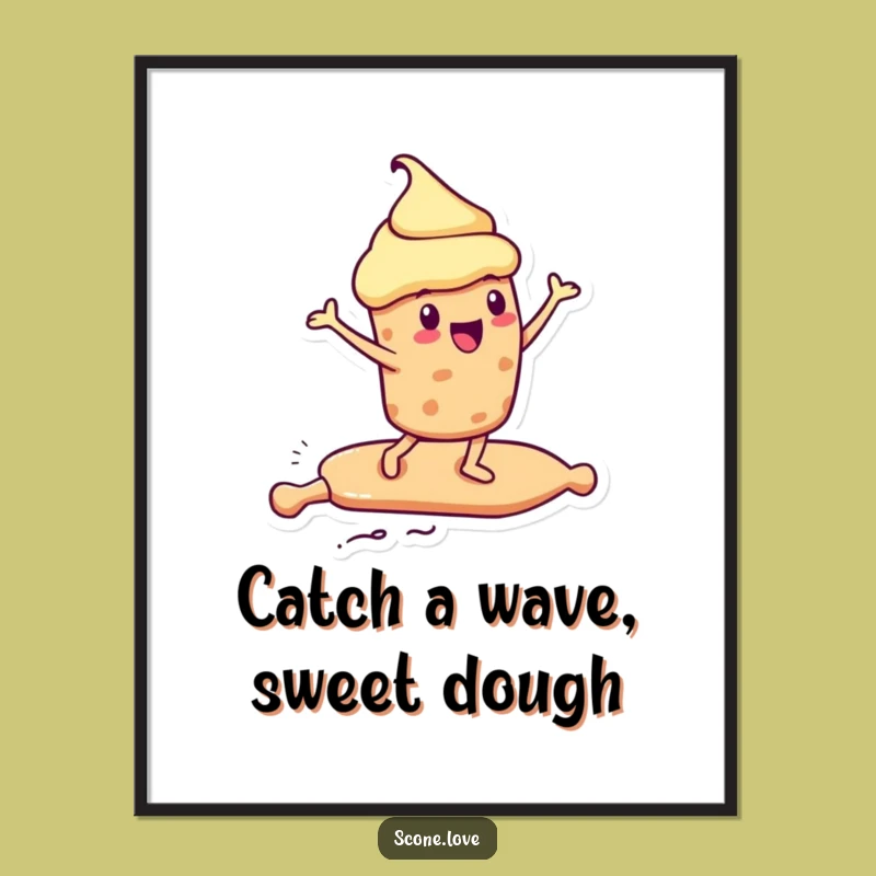 Action-Packed Free Printable Wall Art: Scone Surfs Rolling Pin, Fun Decor!