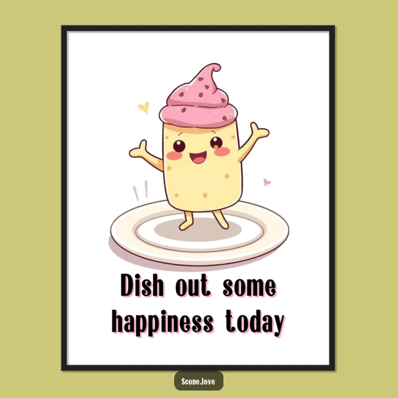 Free Printable Scone Art: Funny Happy Dance Downloadable Wall Decor