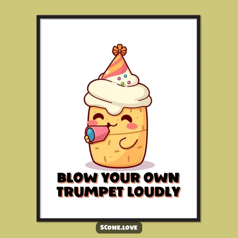 Free Printable Scone Art: Funny Party Noisemaker Downloadable Wall Decor