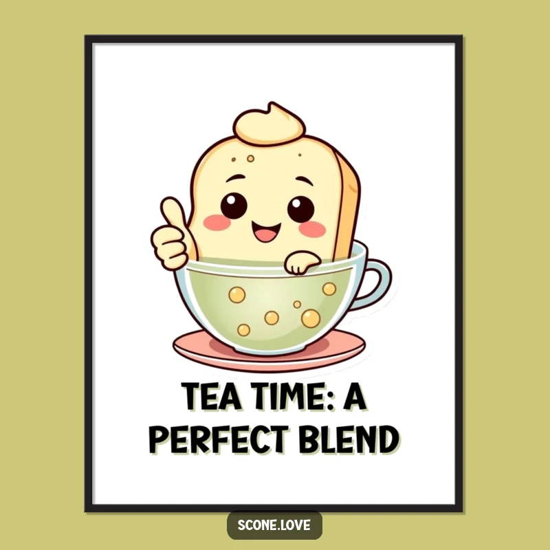 Free Printable Scone Wall Art: Tea Float Positive Vibes Humor Downloadable Art