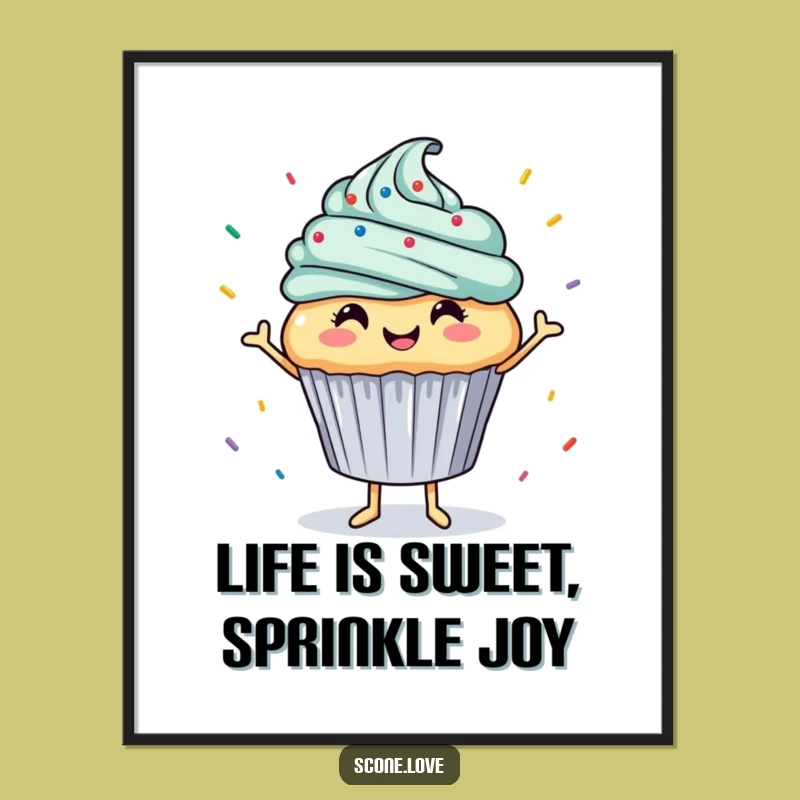 Free Printable Wall Art: Dancing Cupcake - Whimsical & Fun Downloadable Decor