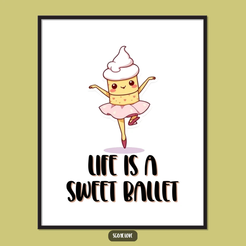 Free Printable Wall Art: Funny Kawaii Scone Ballet Art