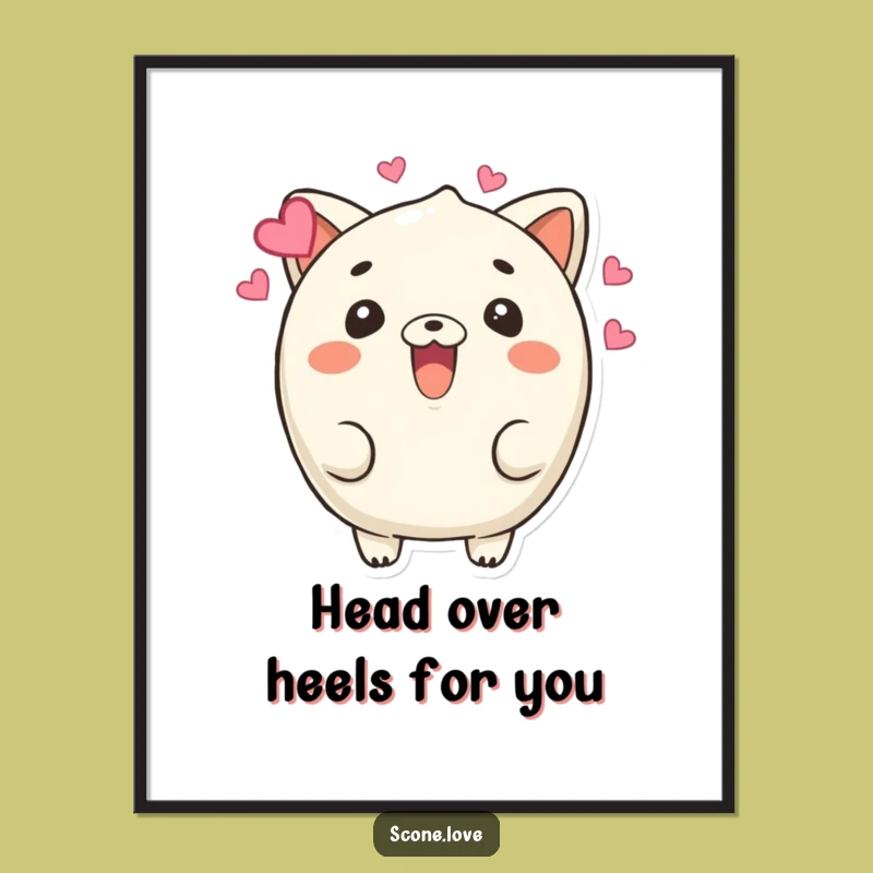 Funny Free Printable Love Scone Wall Art: Beaming Hearts Downloadable Decor