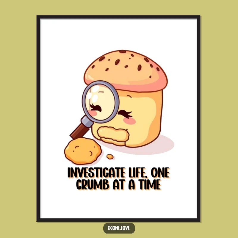 Funny Free Printable Scone Wall Art: Detective Scone Downloadable Decor Gift