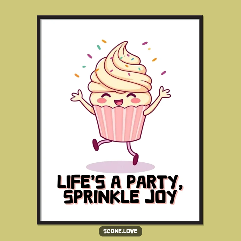 Funny Free Printable Wall Art: Dancing Cupcake Jig! Hilarious Home Decor Download.