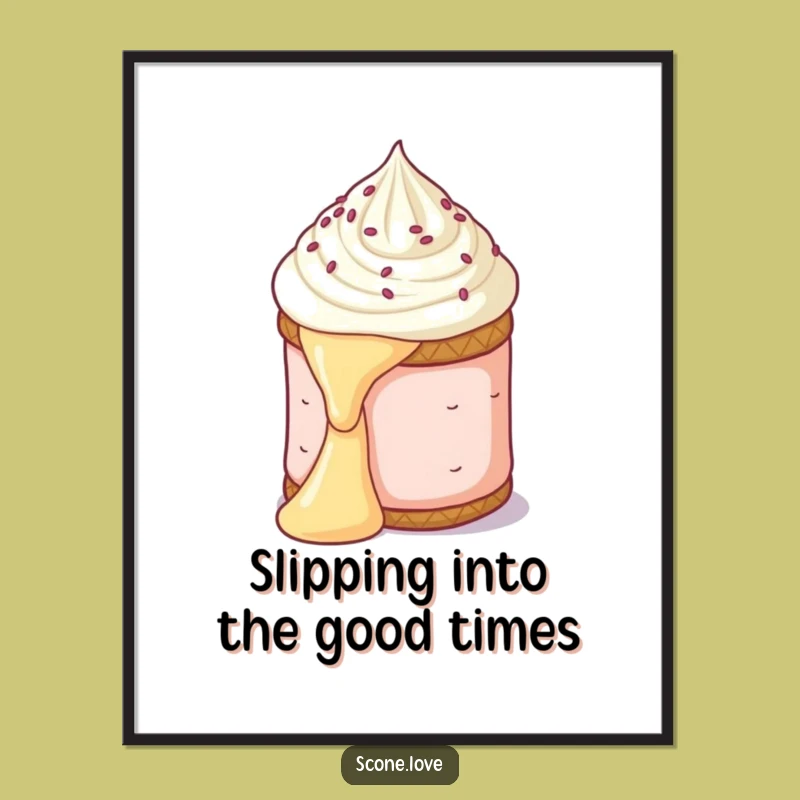 Funny Free Printable Wall Art: Scone Butter Slide Art, Hilarious Downloadable Decor