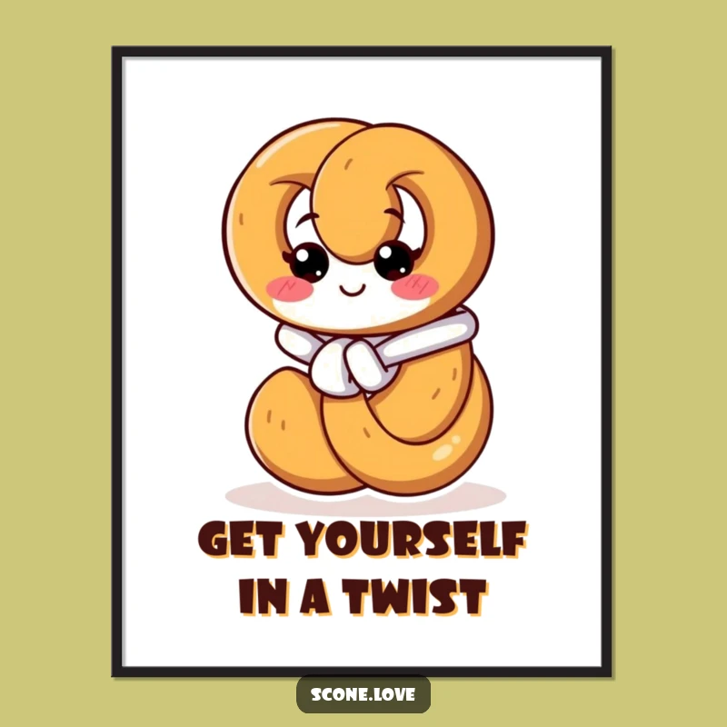 Free Printable Wall Art: Determined Pretzel Knot - Funny Downloadable Decor