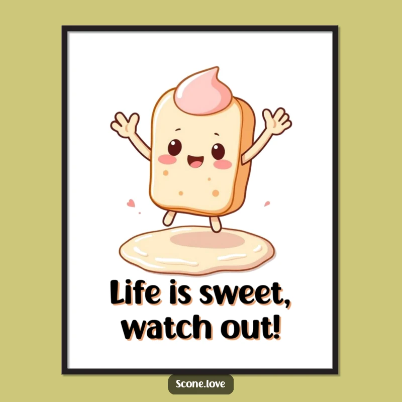 Action-Packed Free Printable Wall Art: Scone's Frosting Leap, Fun Decor!