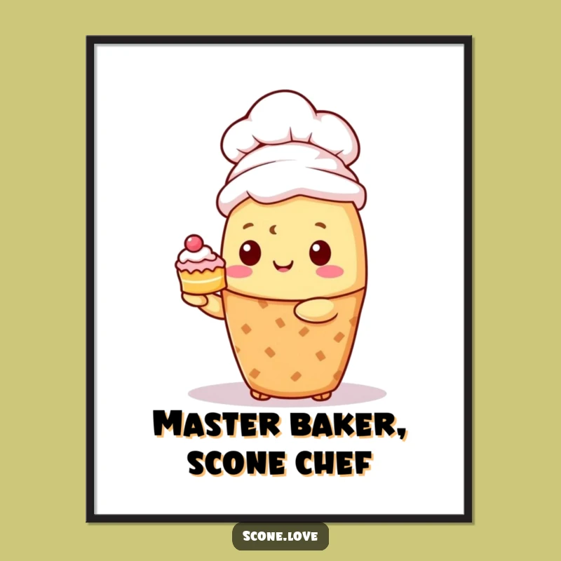 Free Printable Chef Scone Wall Art: Funny Culinary Scone Downloadable Decor for Kitchens
