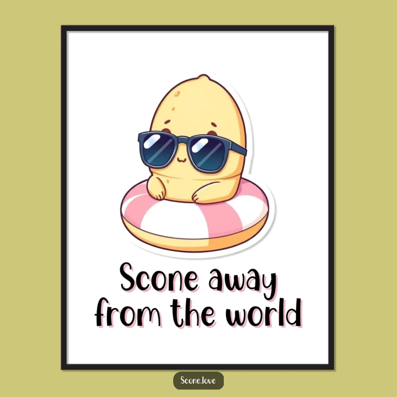 Free Printable Wall Art: Scone's Beach Chill for Funny, Downloadable Relaxation