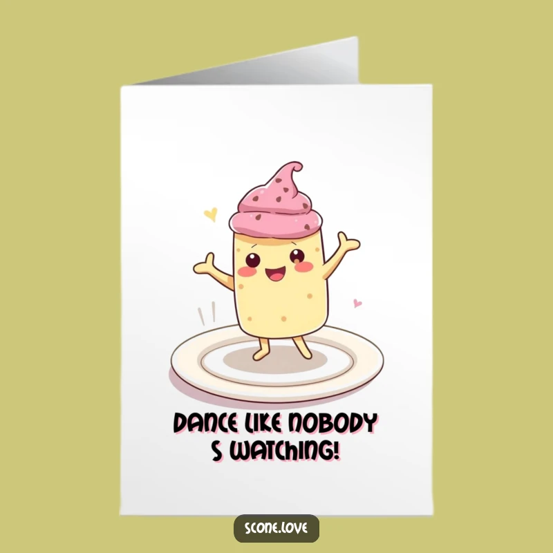 Free Printable Scone Birthday Card: Funny Dance Downloadable Gift