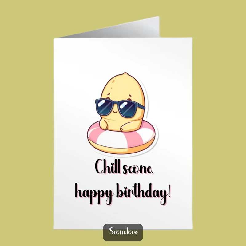 Free Printable Birthday Card: Cool Scone on Float for a Relaxed, Funny Downloadable Gift