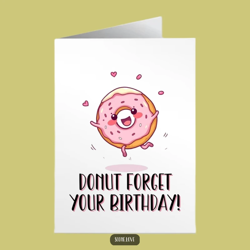 Free Printable Birthday Card: Donut Cartwheel - Fun & Sweet Downloadable Gift