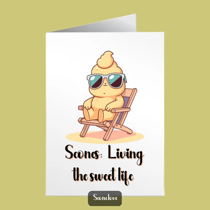 Free Printable Birthday Card: Funny Scone Lounging - Hilarious Downloadable Gift