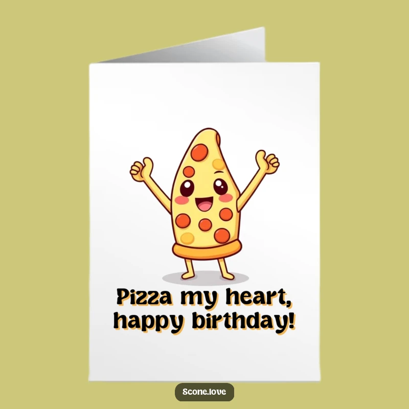 Free Printable Pizza Birthday Card: Triumphant Slice Fun Downloadable Gift