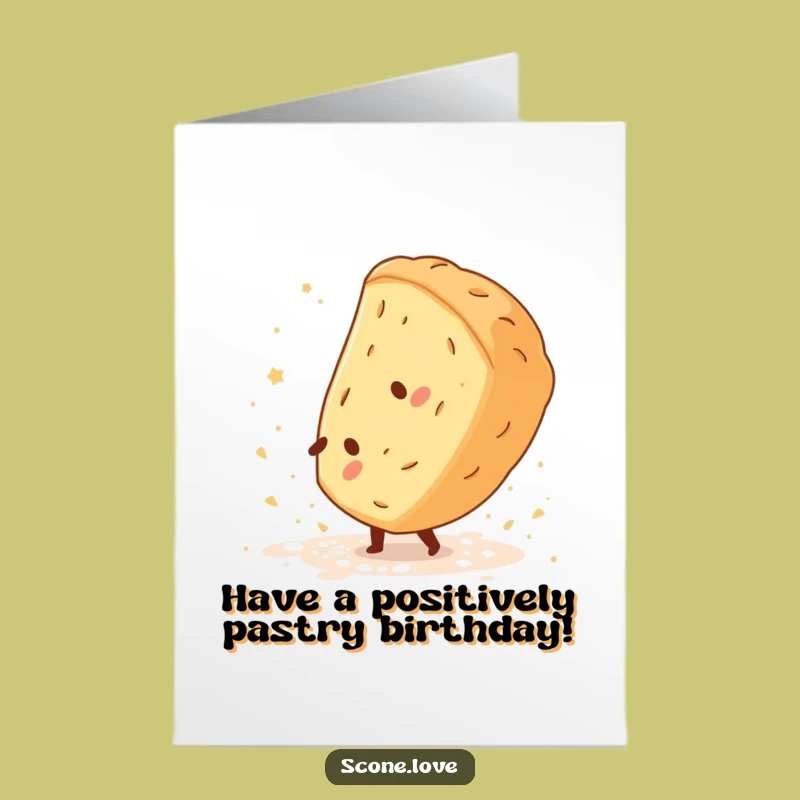 Free Printable Scone Birthday Card: Cartwheel Flour Fun Humor Downloadable