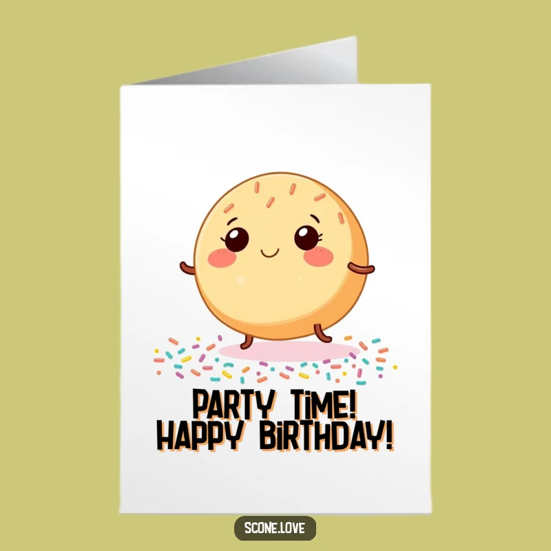 Free Printable Birthday Card: Dancing Donut Funny Food Downloadable Gift