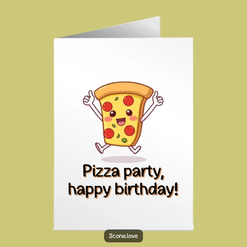 Free Printable Birthday Card: Victory Pizza Slice - Fun Downloadable Greeting