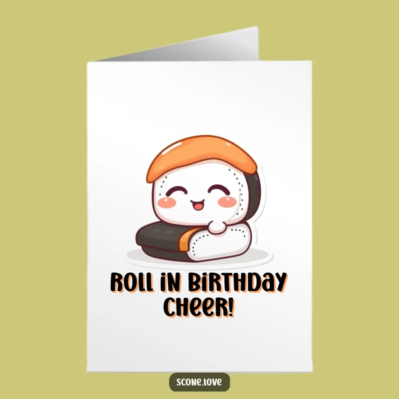 Free Printable Sushi Birthday Card: Hilarious Rolling Foodie Fun Downloadable Gift