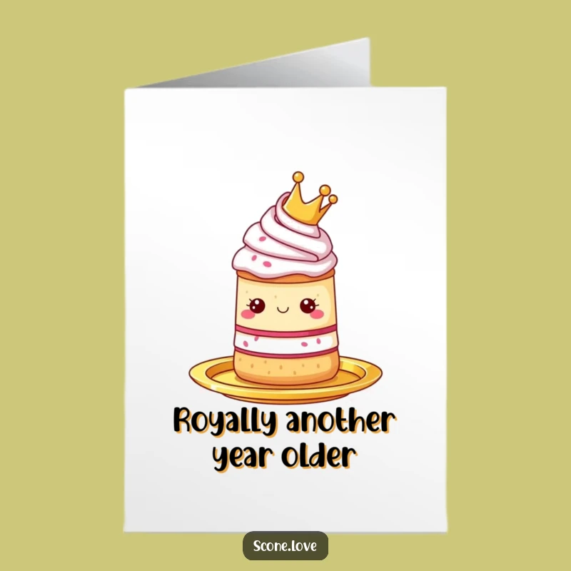 Free Printable Funny Birthday Card: Royal Scone Declares Happy Birthday!