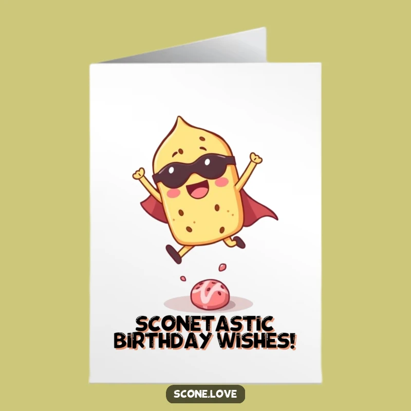 Free Printable Superhero Scone Birthday Card - Funny Downloadable Gift for Heroes!