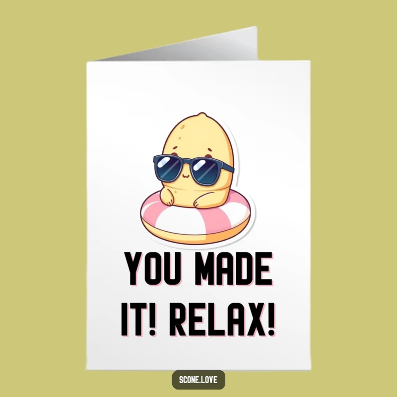 Free Printable Congrats Card: Chill Scone on Float for Funny Downloadable Celebration