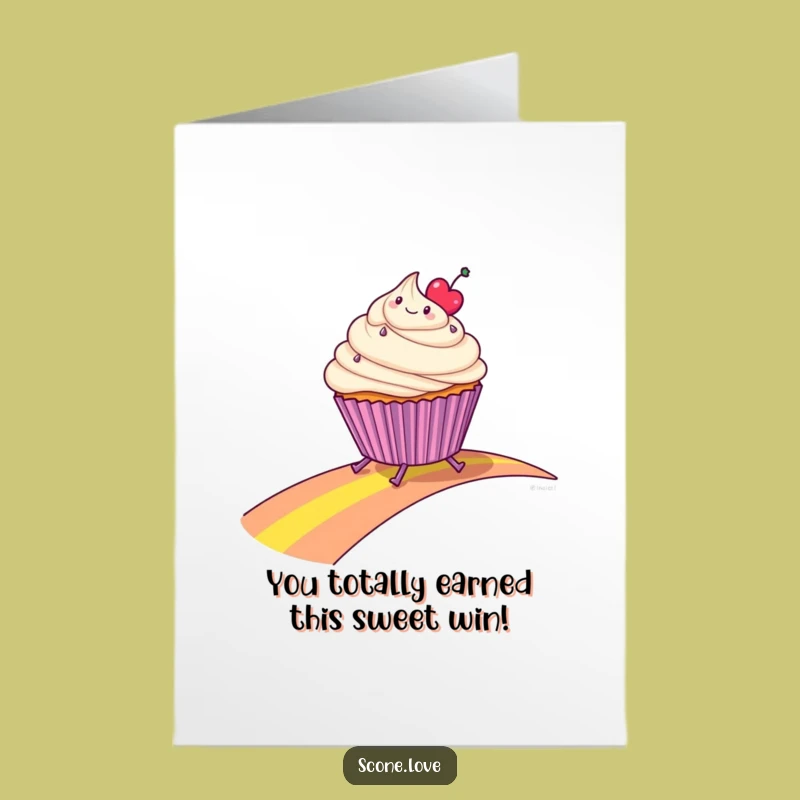 Free Printable Congrats Card: Cupcake Rainbow Slide for a Joyful Downloadable Gift