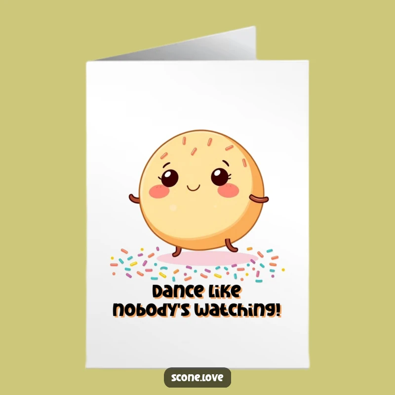 Free Printable Congrats Card: Dancing Donut Funny Food Downloadable