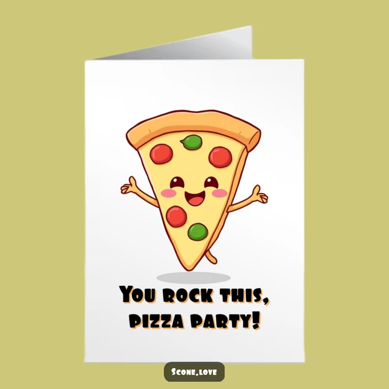 Free Printable Congrats Card: Pizza Dance for a Cheesy Downloadable Gift