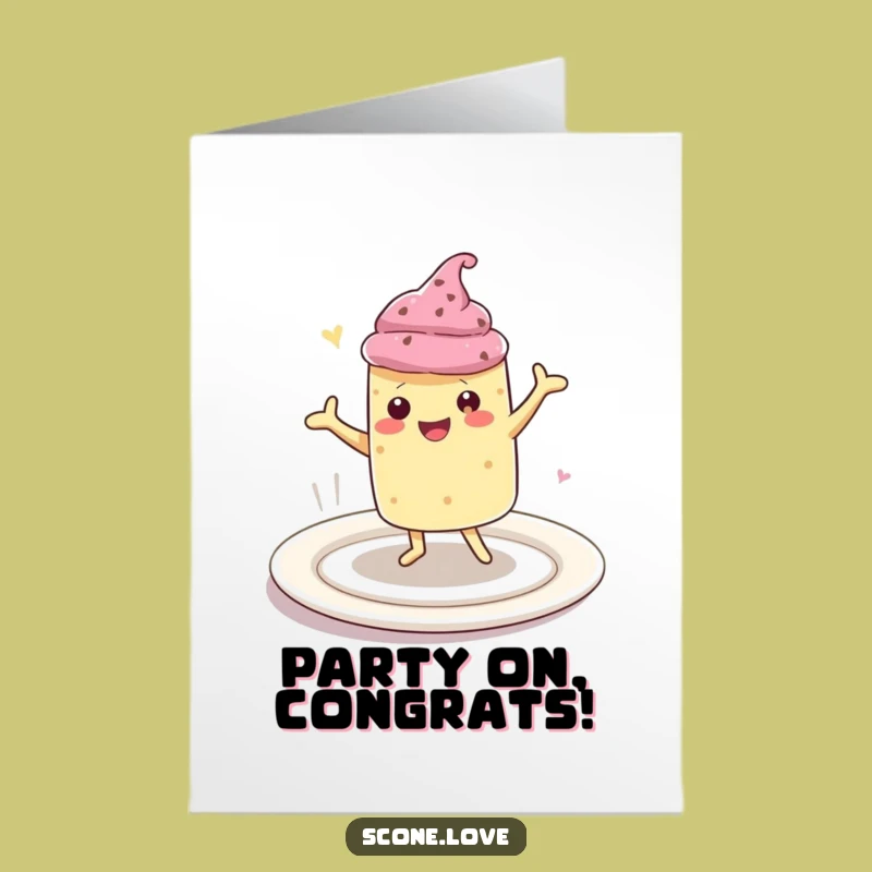 Free Printable Scone Congrats Card: Funny Dance Downloadable Gift
