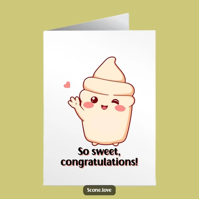 Free Printable Shy Scone Congrats Card - Cute & Funny Downloadable Gift!
