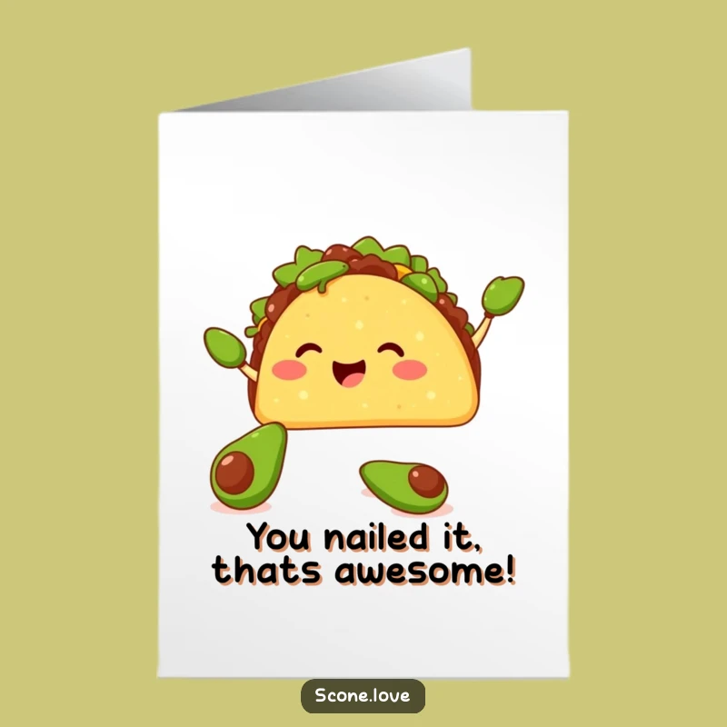 Free Printable Congrats Card: Taco Juggling for a Festive Downloadable Gift