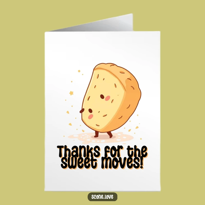 Free Printable Scone Thank You Card: Cartwheel Gratitude Humor Downloadable