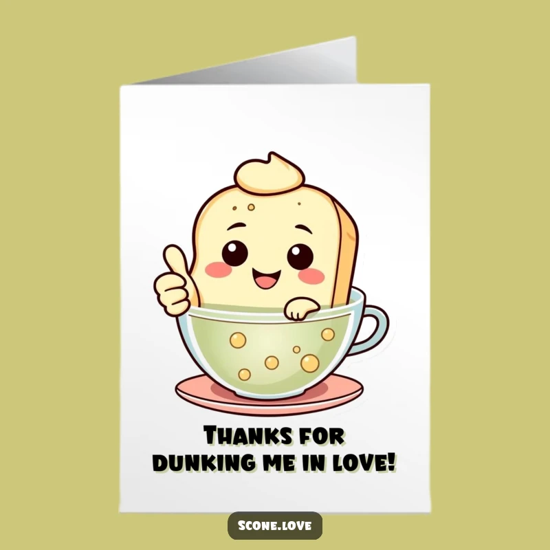 Free Printable Scone Thank You Card: Tea Float Gratitude Humor Downloadable